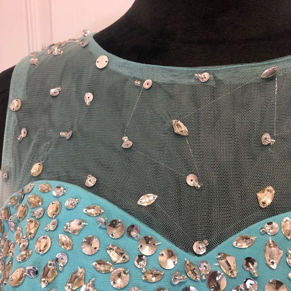 Baby Online Dress mini blue jeweled rhinestone prom homecoming dress - Picture 5 of 16